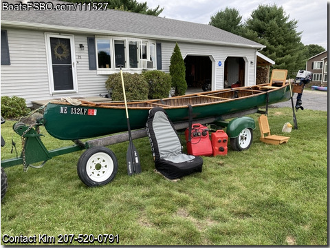 20'  1940 EM White Wood Canvas Canoe BoatsFSBOgo